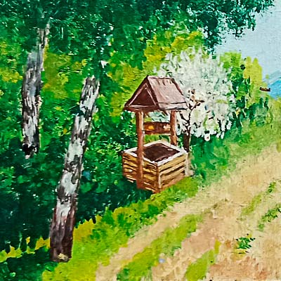 Сувенір магніт. Малюнок Криниця