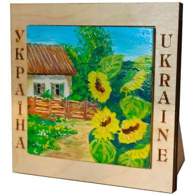 Сувенір магніт. Українська хатина двір